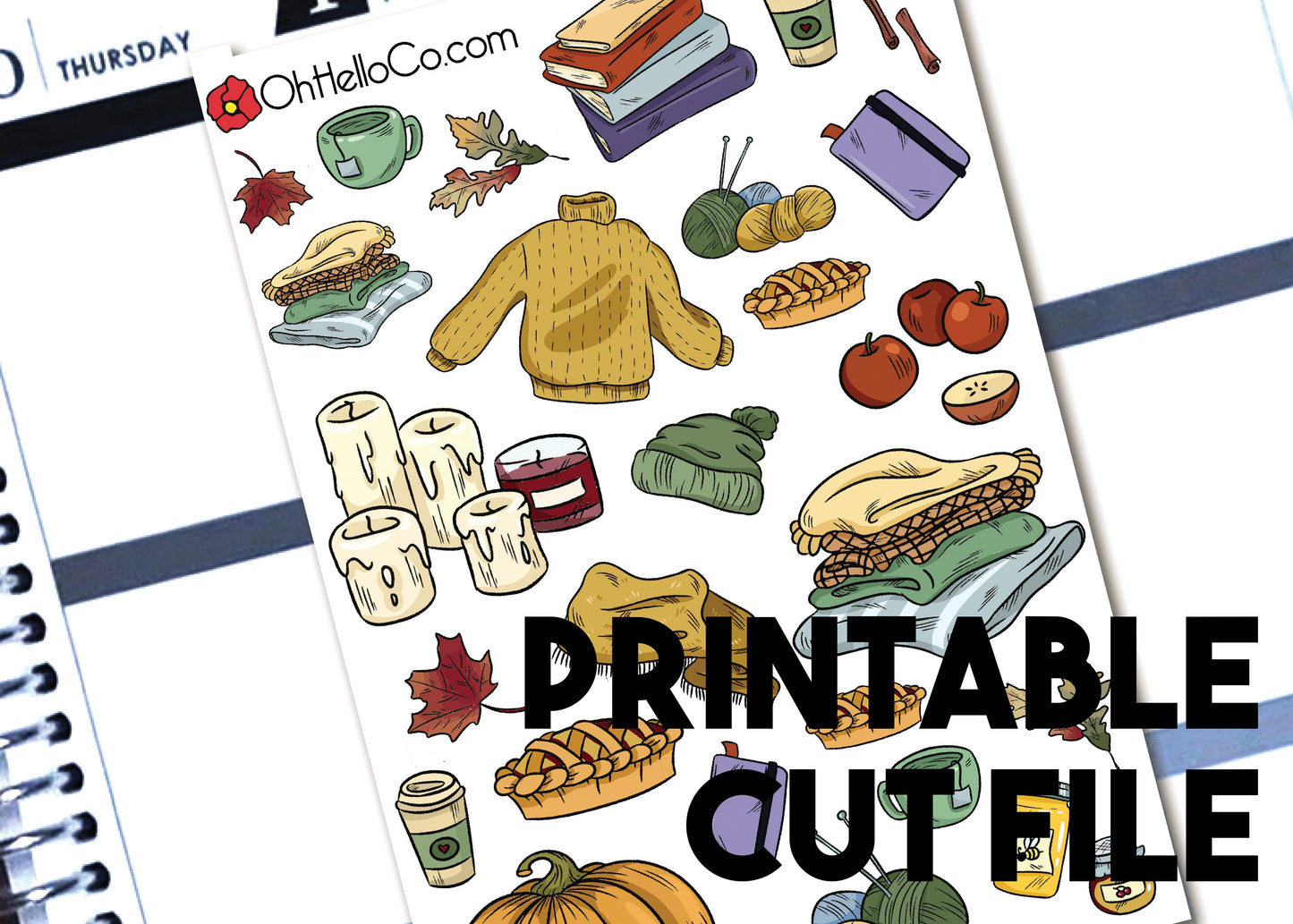 Autumn Doodles - Printable Stickers for the Silhouette