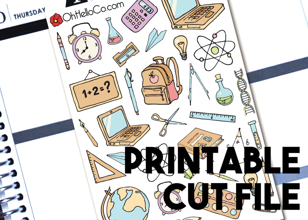 School Doodles - Printable Stickers for the Silhouette