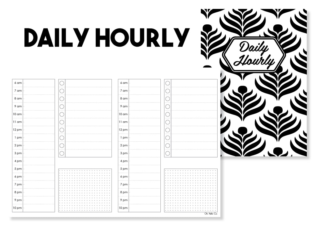 Daily Hourly Traveler's Notebook Insert - Oh, Hello Stationery Co. bullet journal Erin Condren stickers scrapbook planner case customized gifts mugs Travlers Notebook unique fun 