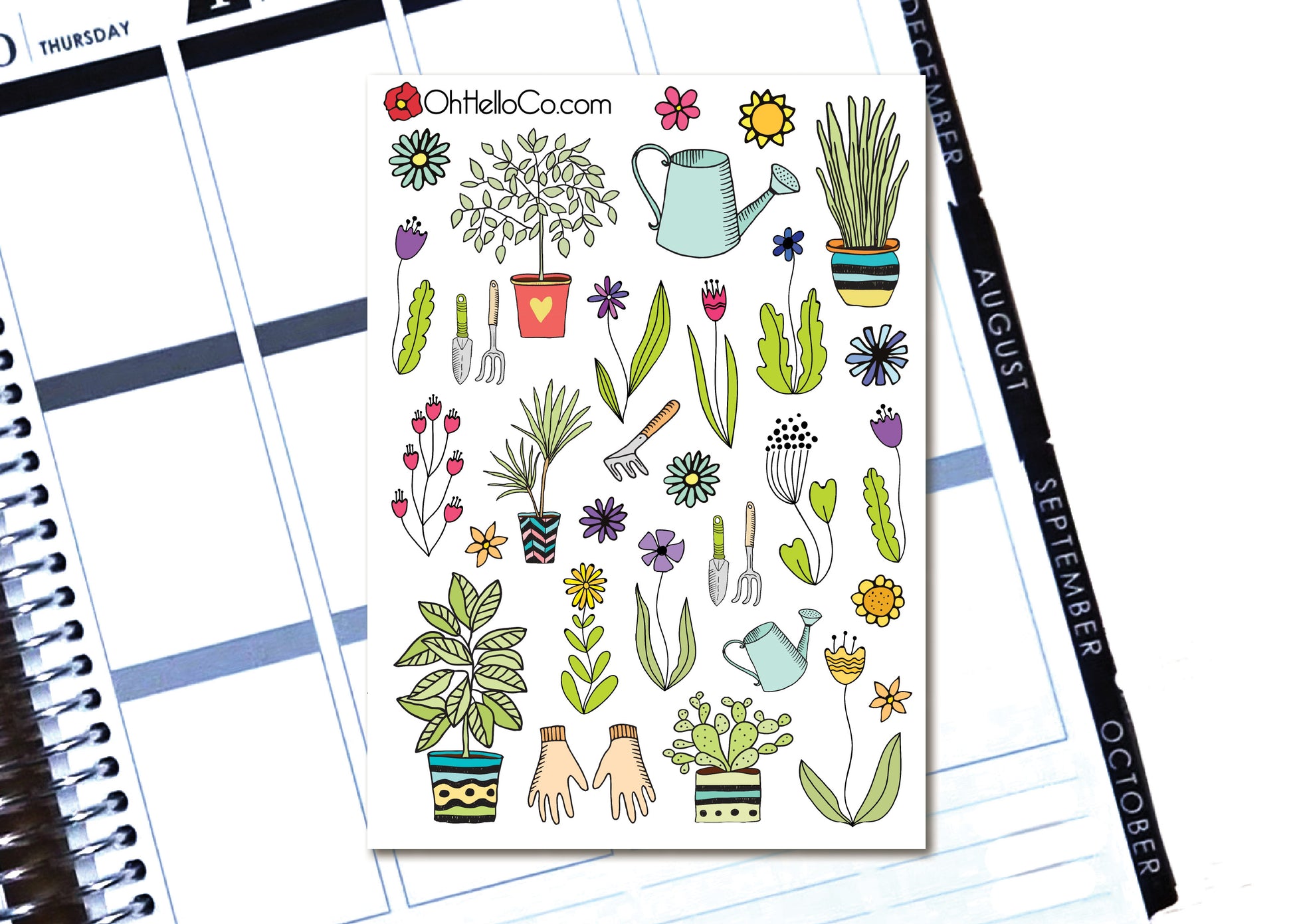 Spring Flower Doodles - Printable Stickers for the Silhouette - Oh, Hello Stationery Co. bullet journal Erin Condren stickers scrapbook planner case customized gifts mugs Travlers Notebook unique fun 