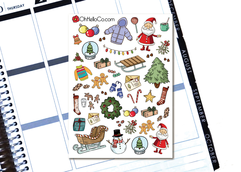 Christmas Doodles - Printable Stickers for the Silhouette