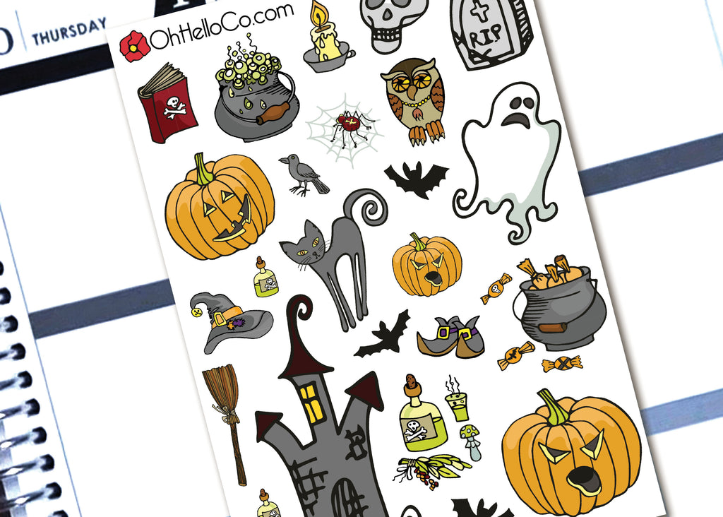 Halloween Doodles - Printable Stickers for the Silhouette