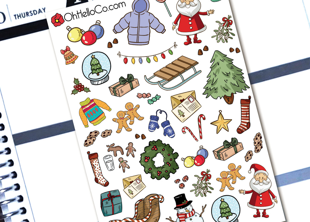 Christmas Doodles - Printable Stickers for the Silhouette