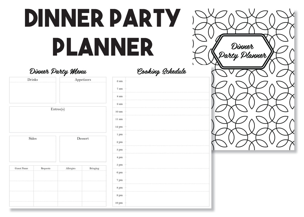 Dinner Party Planner Traveler's Notebook Insert - Oh, Hello Stationery Co. bullet journal Erin Condren stickers scrapbook planner case customized gifts mugs Travlers Notebook unique fun 