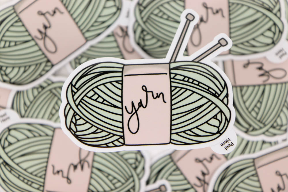 Crochet and Knitting Yarn Vinyl Sticker