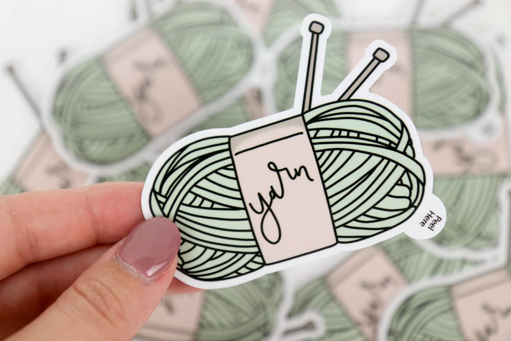 Crochet and Knitting Yarn Vinyl Sticker