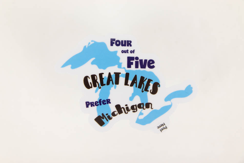 Four out of Five Great Lakes Prefer Michigan Vinyl Sticker