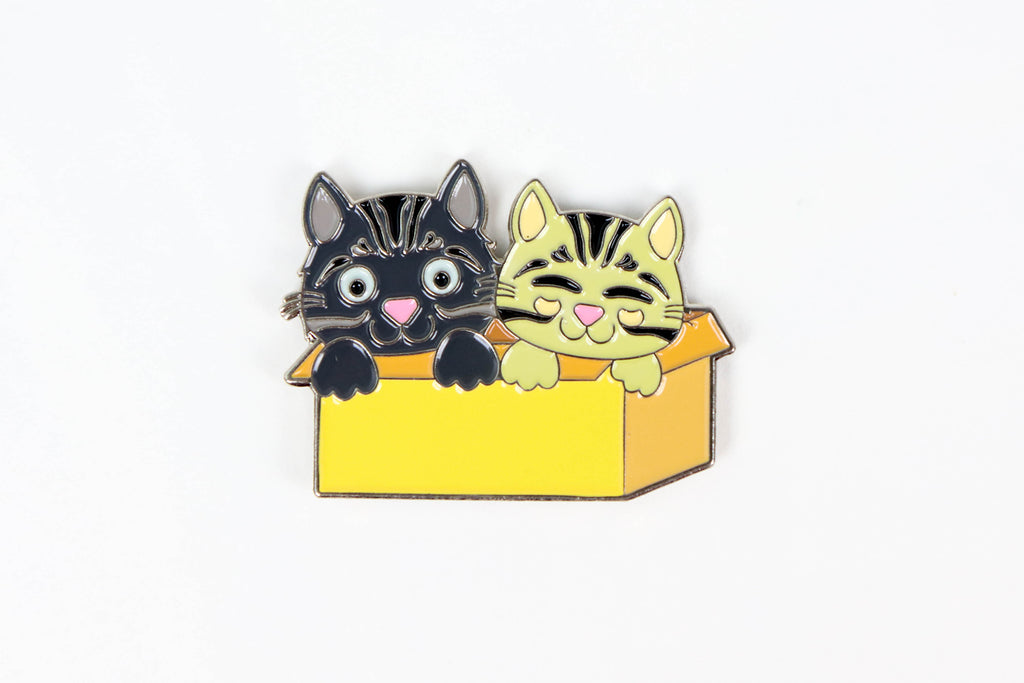 Cats in a Box Enamel Pin - Oh, Hello Stationery Co. bullet journal Erin Condren stickers scrapbook planner case customized gifts mugs Travlers Notebook unique fun 