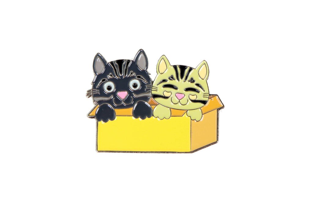 Cats in a Box Enamel Pin