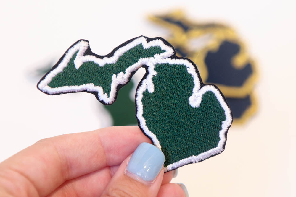 Michigan & Michigan State Heat Transfer Embroidered Patches