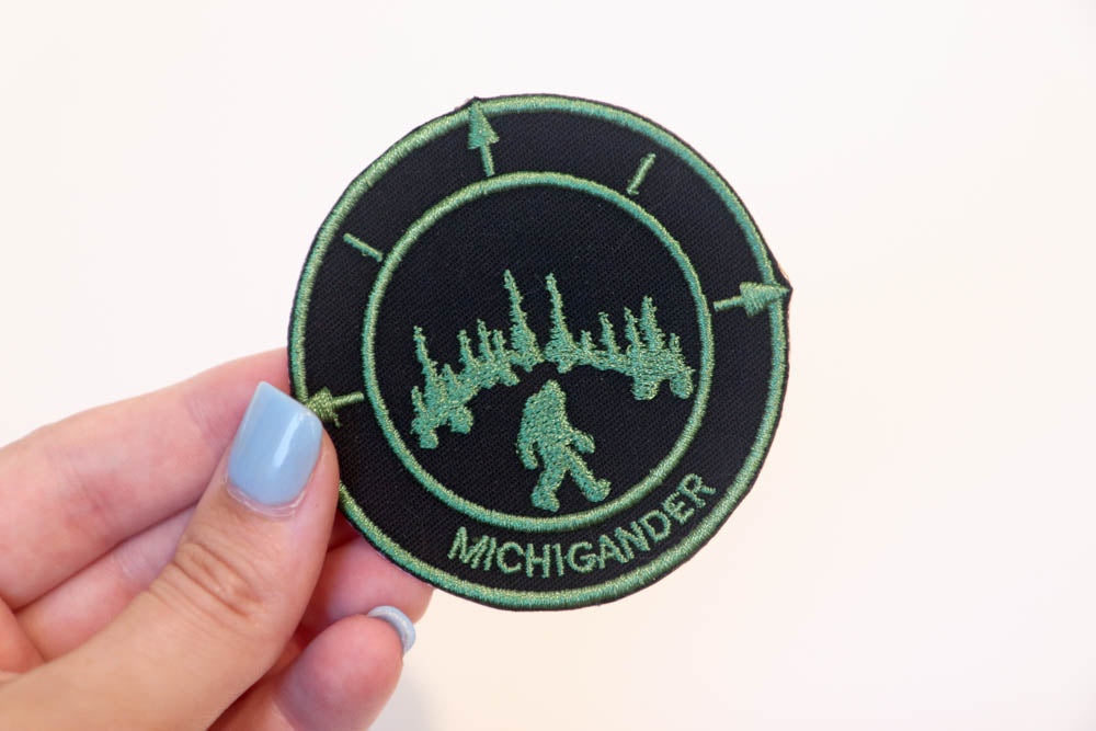 Michigander Bigfoot Heat Transfer Embroidered Patch
