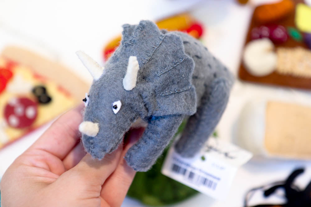 Felt Triceratops Ornament