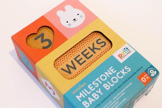 Wooden Milestone Baby Blocks