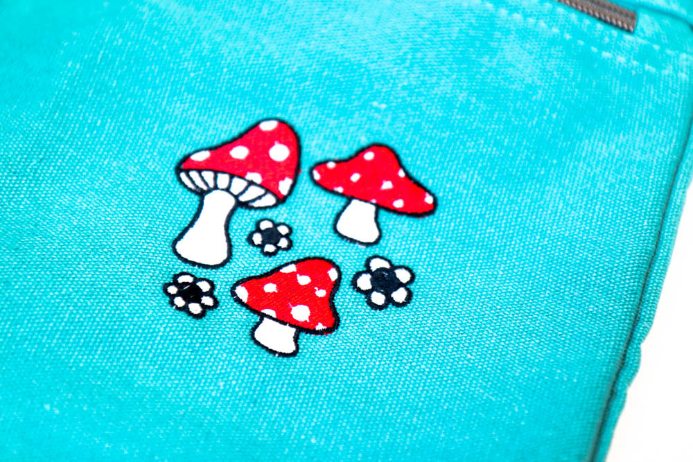 Embroidered Mushrooms Drawstring Backpack