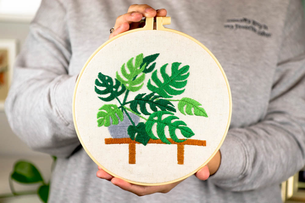 Monstera Embroidery Kit - Great for Beginners