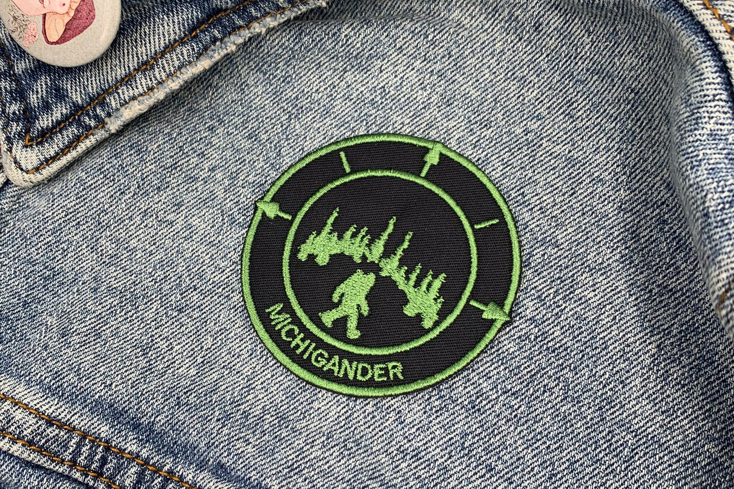 Michigander Bigfoot Heat Transfer Embroidered Patch