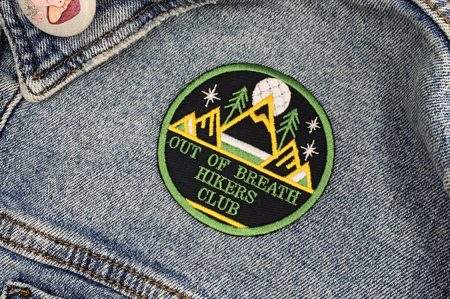 Out of Breath Hikers Club Heat Transfer Embroidered Patch