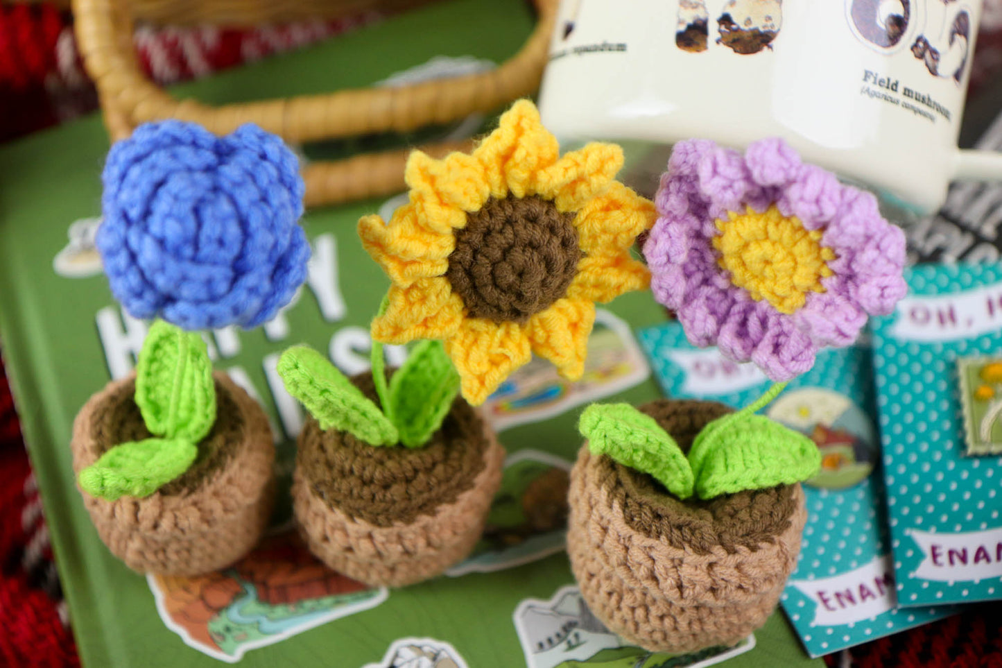 Hand-Knitted Flowers & Cacti