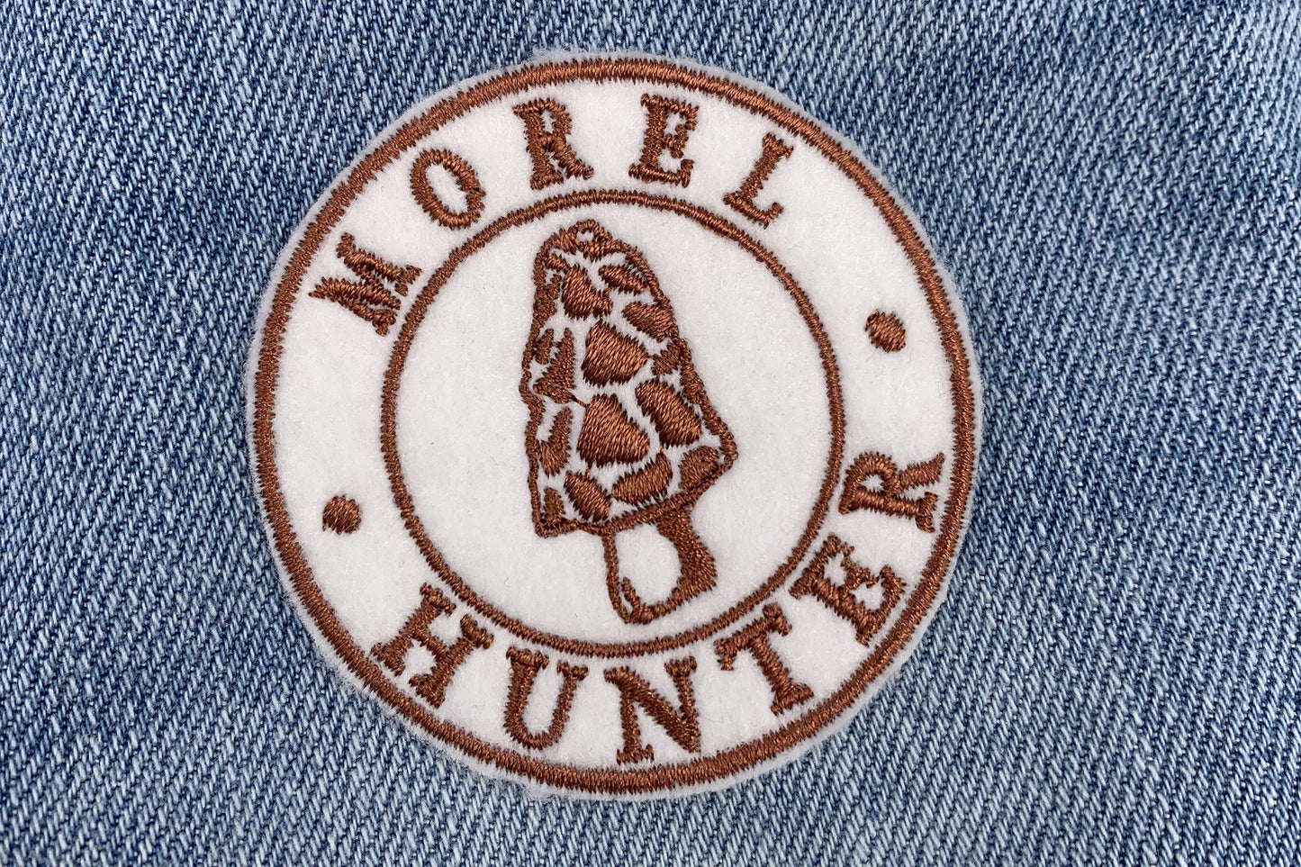 Morel Hunter Heat Transfer Embroidered Patch