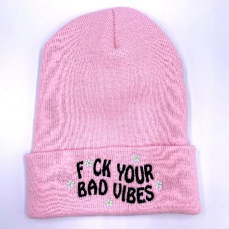 Embroidered Beanie - F*ck Your Bad Vibes