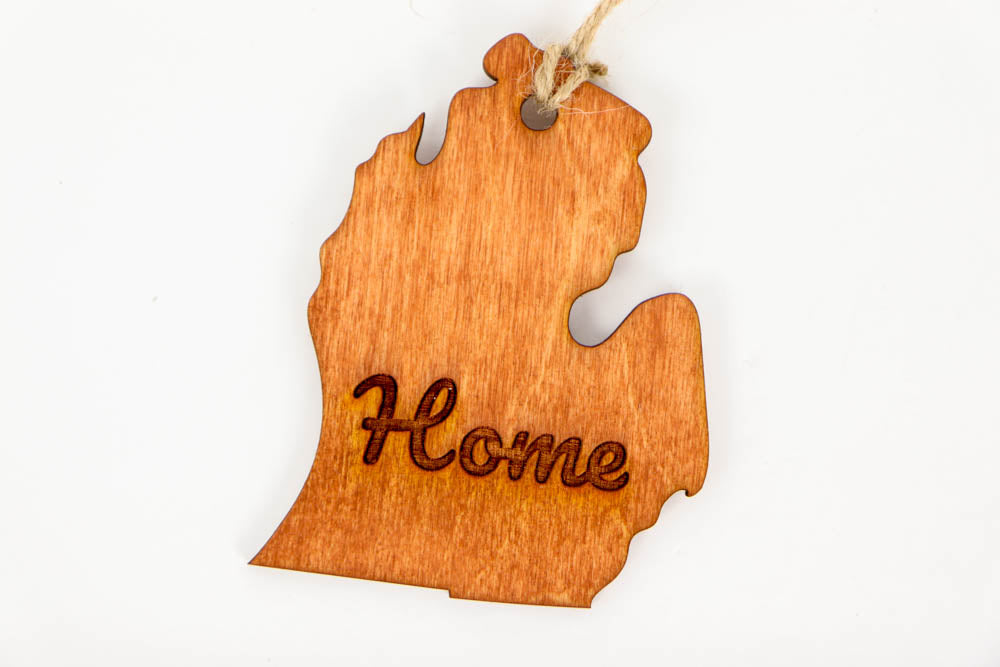 Michigan Home Laser Cut Wooden Ornament