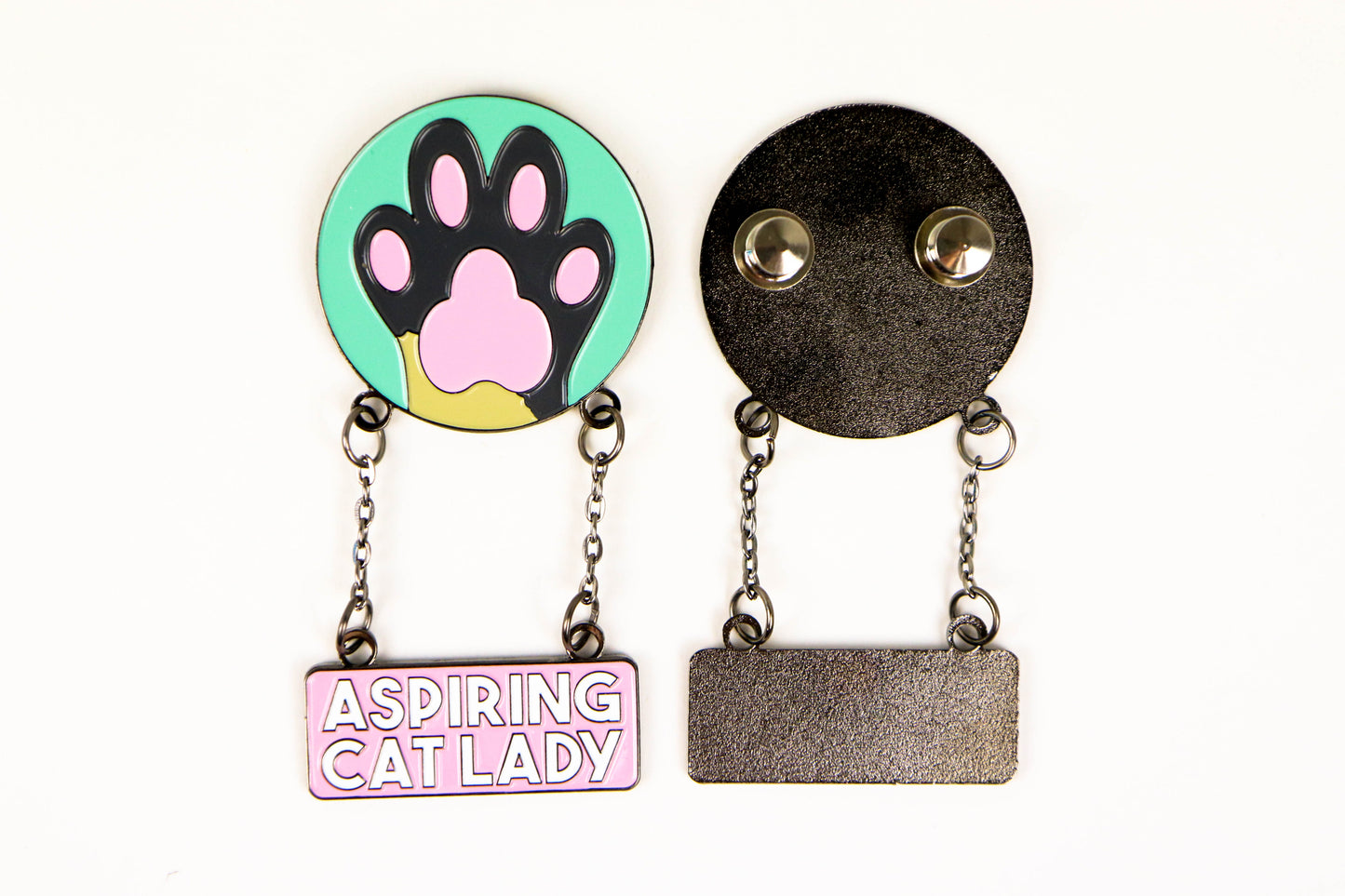 Aspiring Cat Lady Dangle Enamel Pin