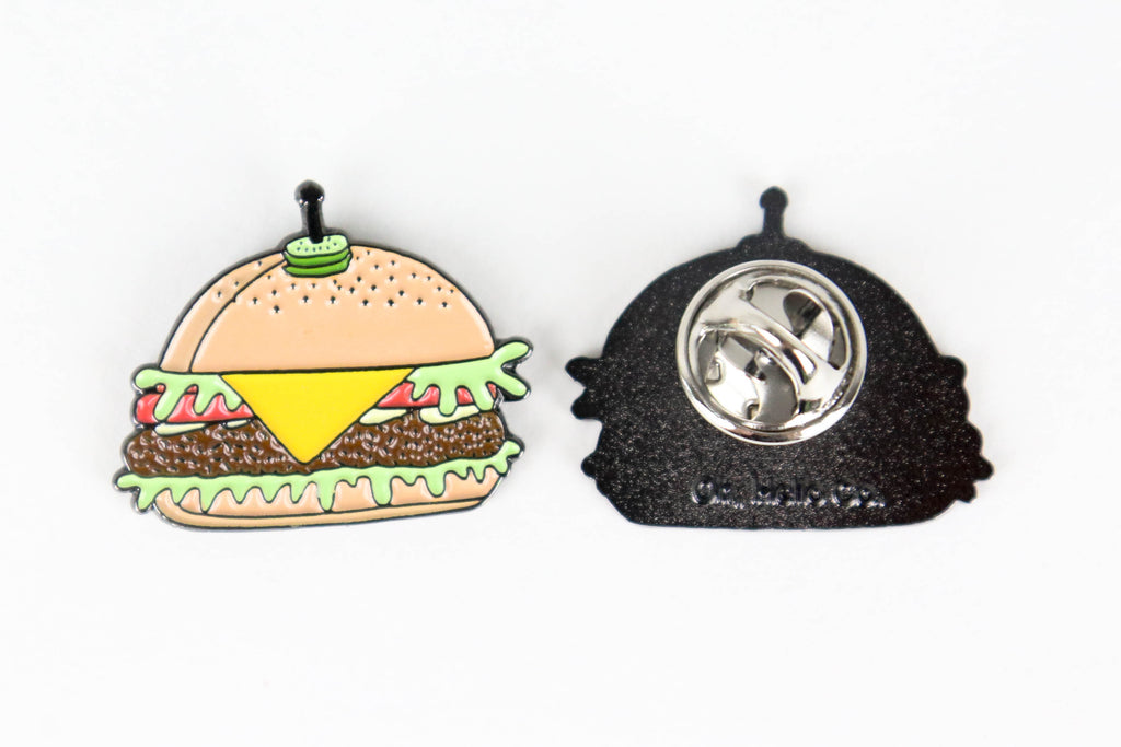 Cheese Burger Enamel Pin - Oh, Hello Stationery Co. bullet journal Erin Condren stickers scrapbook planner case customized gifts mugs Travlers Notebook unique fun 
