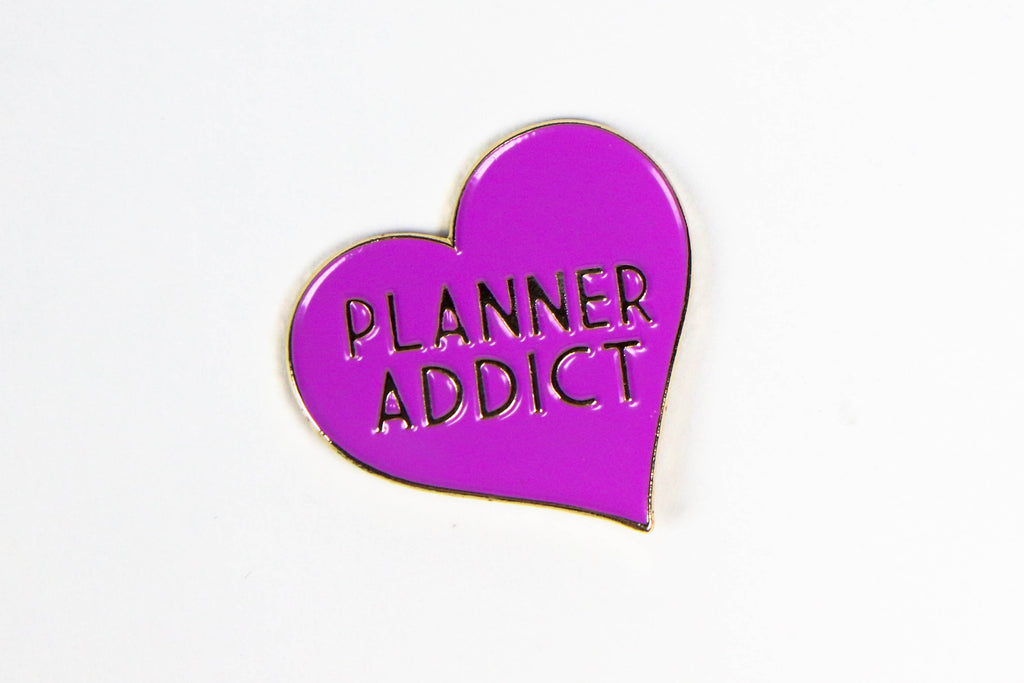 Purple Planner Addict Enamel Pin - Oh, Hello Stationery Co. bullet journal Erin Condren stickers scrapbook planner case customized gifts mugs Travlers Notebook unique fun 