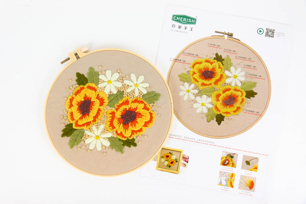 Floral Embroidery Kit 2 - Great for Beginners