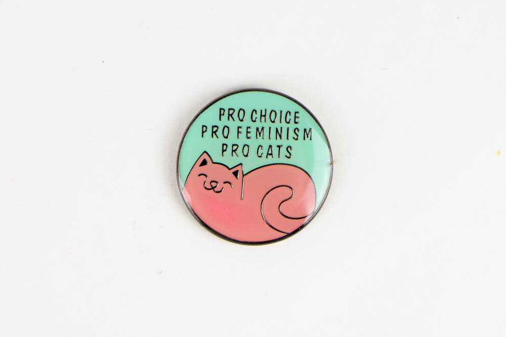 Pro Choice/Feminism/Cats Enamel Pin