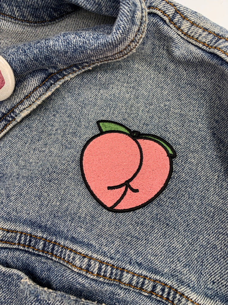Peach Butt Heat Transfer Embroidered Patch