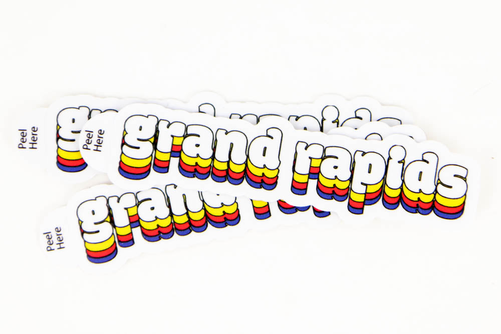 Grand Rapids Groovy Font Vinyl Sticker