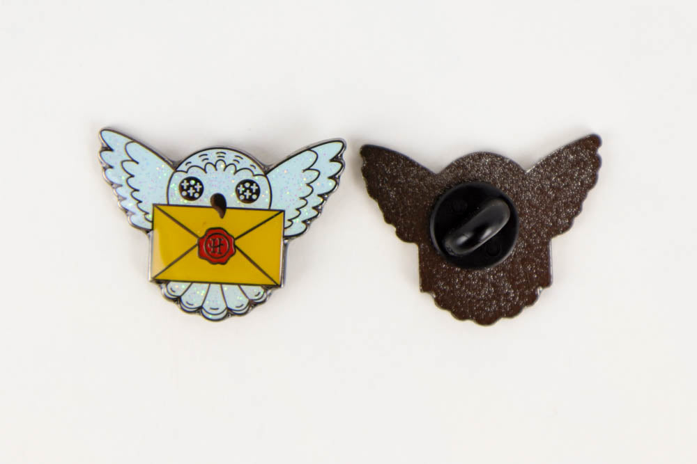 Harry Potter's Hedwig with Hogwarts Letter Enamel Pin