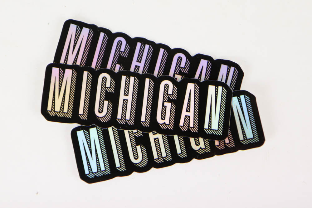 Michigan Holographic Vinyl Sticker