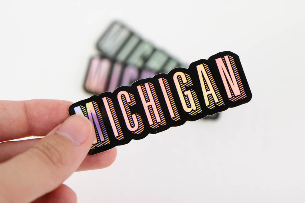 Michigan Holographic Vinyl Sticker