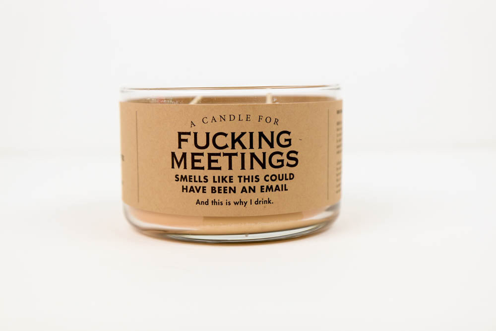 Whiskey River Candle - F**king Meetings - Oh, Hello Stationery Co. bullet journal Erin Condren stickers scrapbook planner case customized gifts mugs Travlers Notebook unique fun 