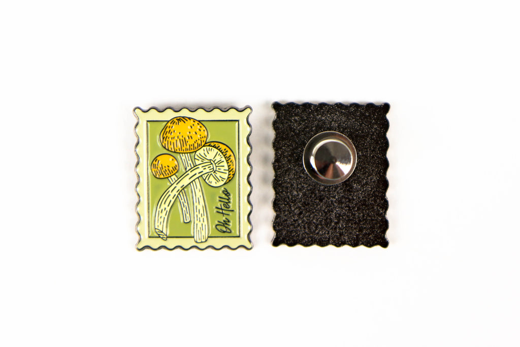 Mushroom Stamps Enamel Pin Set