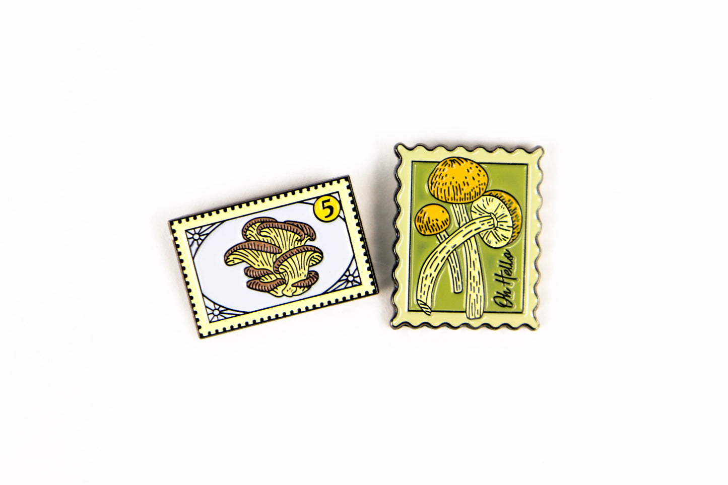 Mushroom Stamps Enamel Pin Set