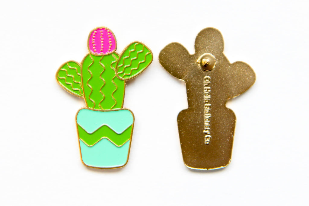 Cactus Enamel Pin - Oh, Hello Stationery Co. bullet journal Erin Condren stickers scrapbook planner case customized gifts mugs Travlers Notebook unique fun 