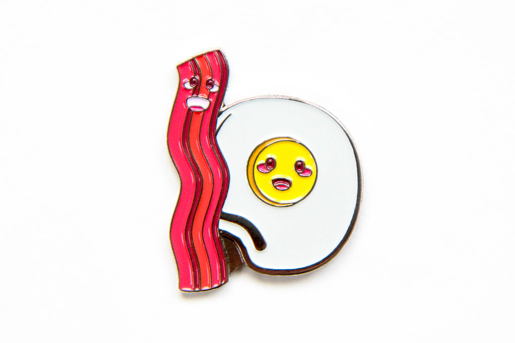 Bacon and Eggs Enamel Pin - Oh, Hello Stationery Co. bullet journal Erin Condren stickers scrapbook planner case customized gifts mugs Travlers Notebook unique fun 