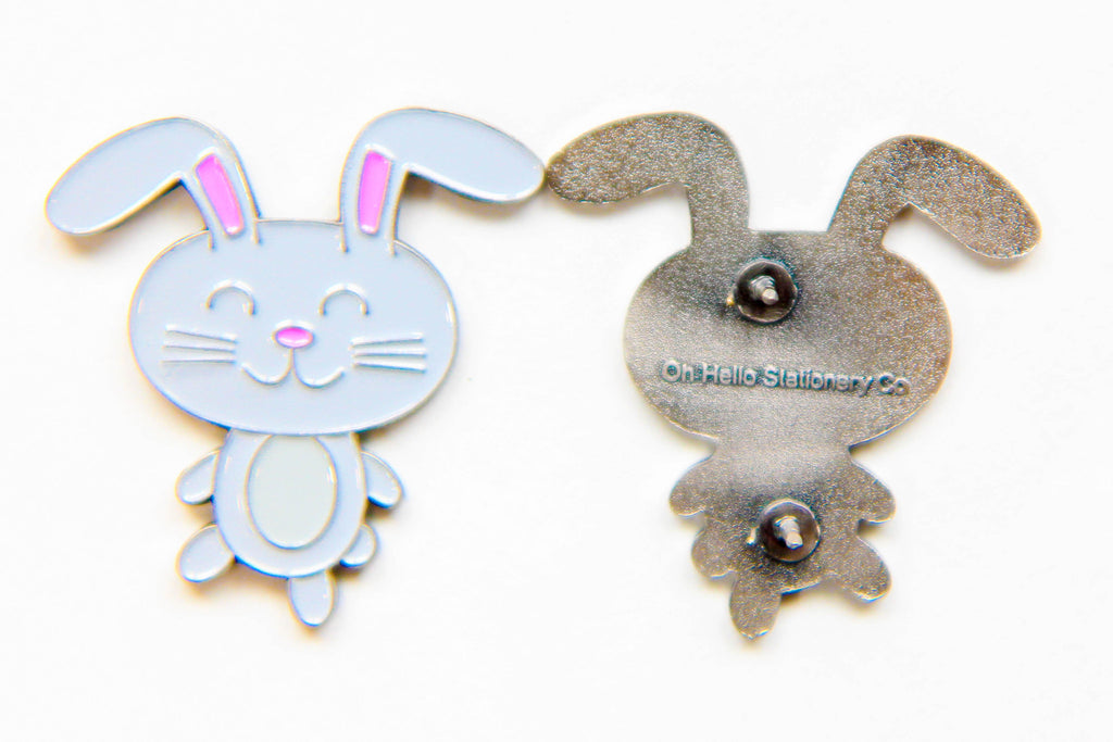 Kawaii Bunny Enamel Pin - Oh, Hello Stationery Co. bullet journal Erin Condren stickers scrapbook planner case customized gifts mugs Travlers Notebook unique fun 