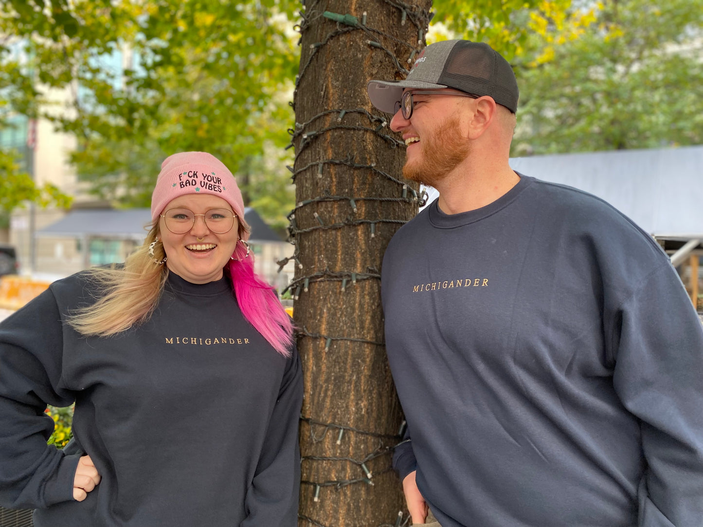 Embroidered Navy Michigander Sweatshirt