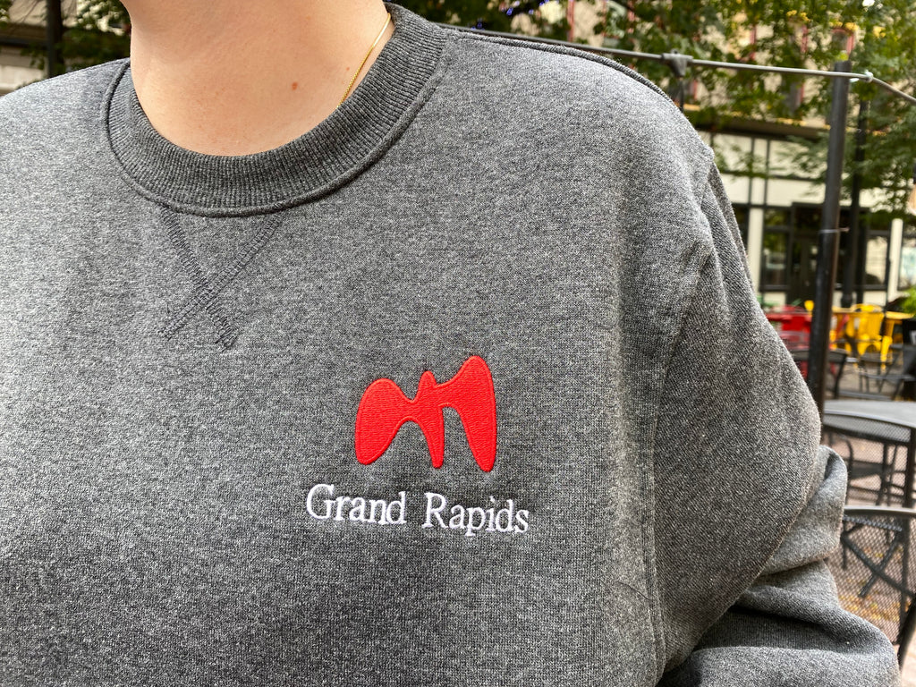 Embroidered Grand Rapids Gray Sweatshirt