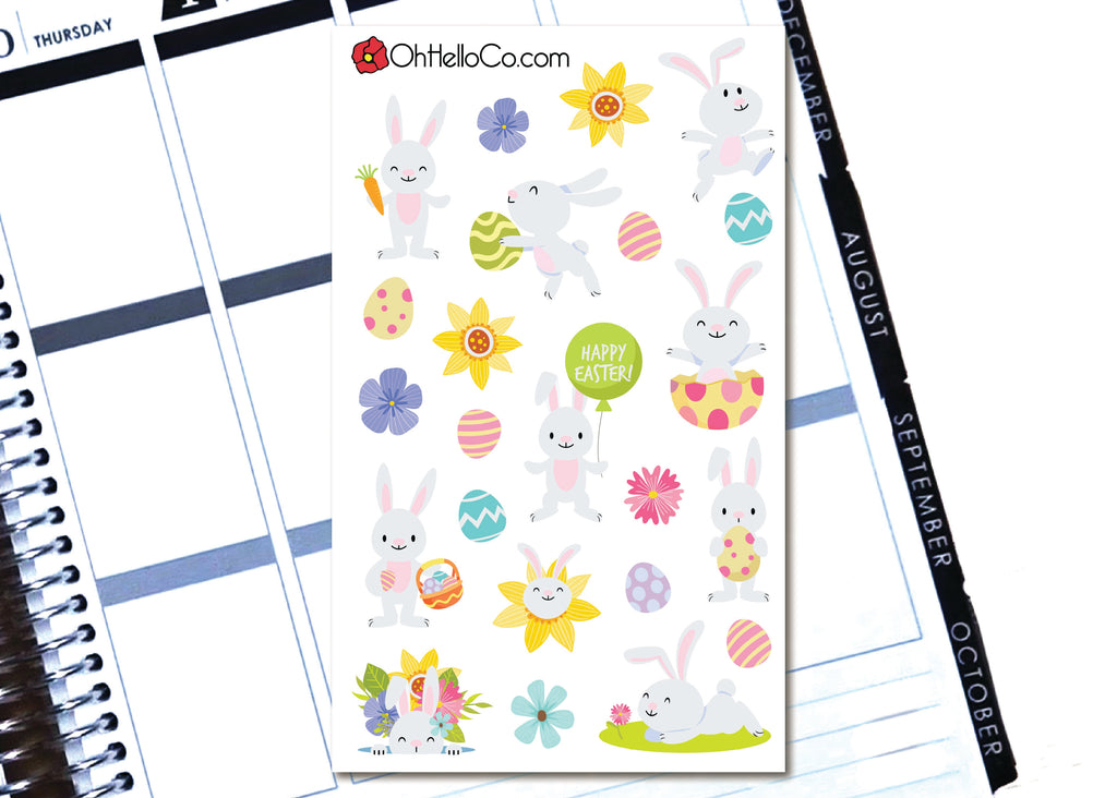 Kawaii Easter - Printable Stickers for the Silhouette - Oh, Hello Stationery Co. bullet journal Erin Condren stickers scrapbook planner case customized gifts mugs Travlers Notebook unique fun 
