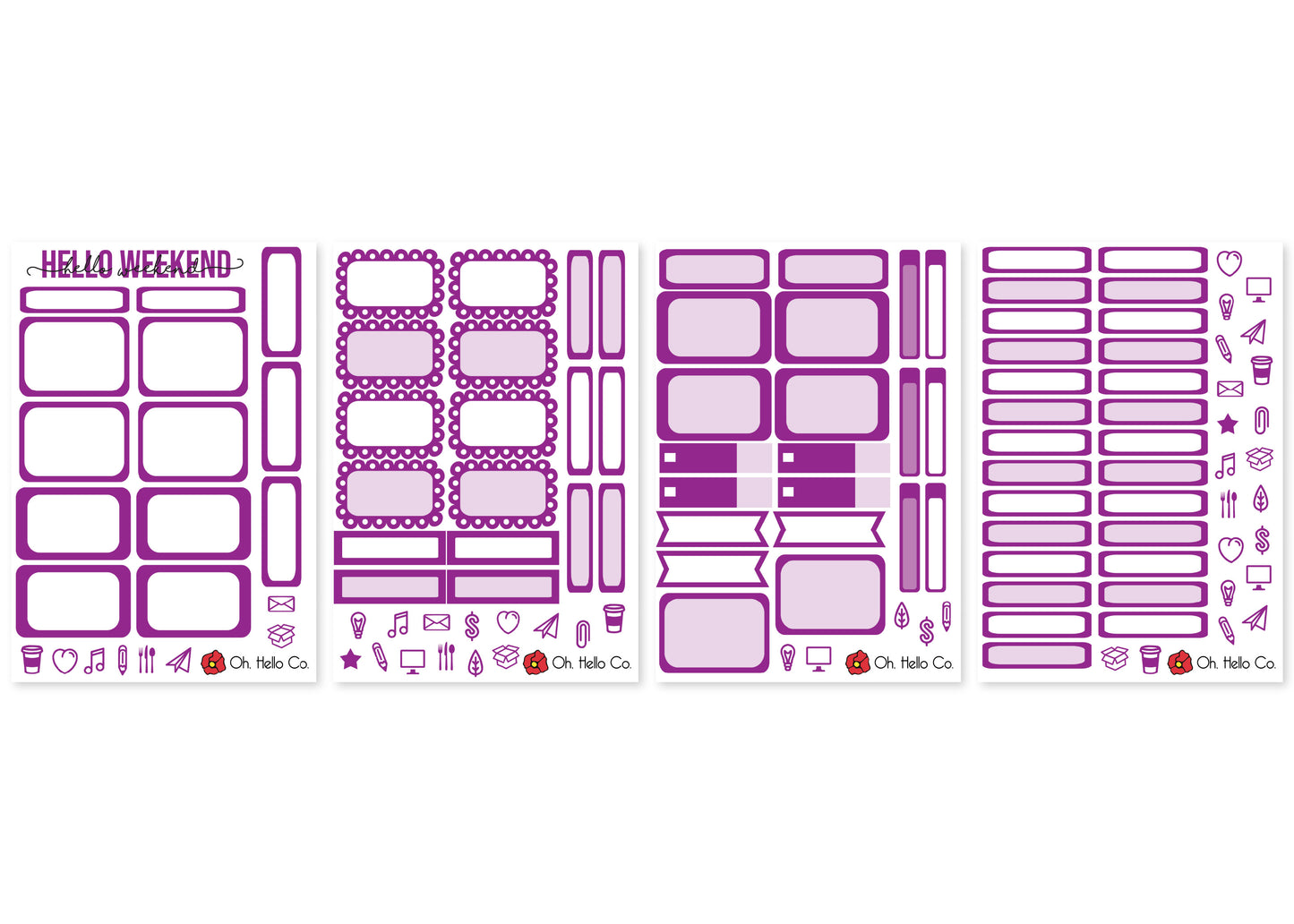 The Purples - Rainbow Functional Stickers - Oh, Hello Stationery Co. bullet journal Erin Condren stickers scrapbook planner case customized gifts mugs Travlers Notebook unique fun 