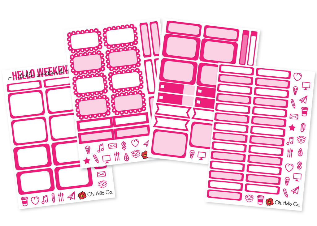 The Pinks - Rainbow Functional Stickers - Oh, Hello Stationery Co. bullet journal Erin Condren stickers scrapbook planner case customized gifts mugs Travlers Notebook unique fun 