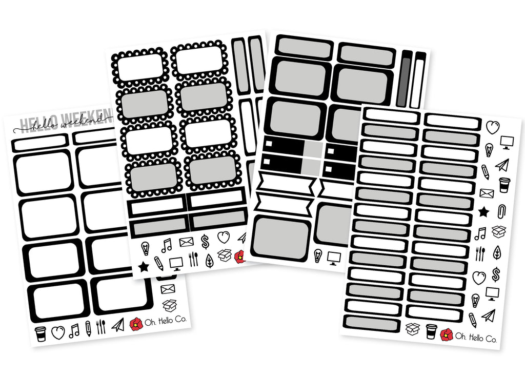 The Blacks - Rainbow Functional Stickers - Oh, Hello Stationery Co. bullet journal Erin Condren stickers scrapbook planner case customized gifts mugs Travlers Notebook unique fun 