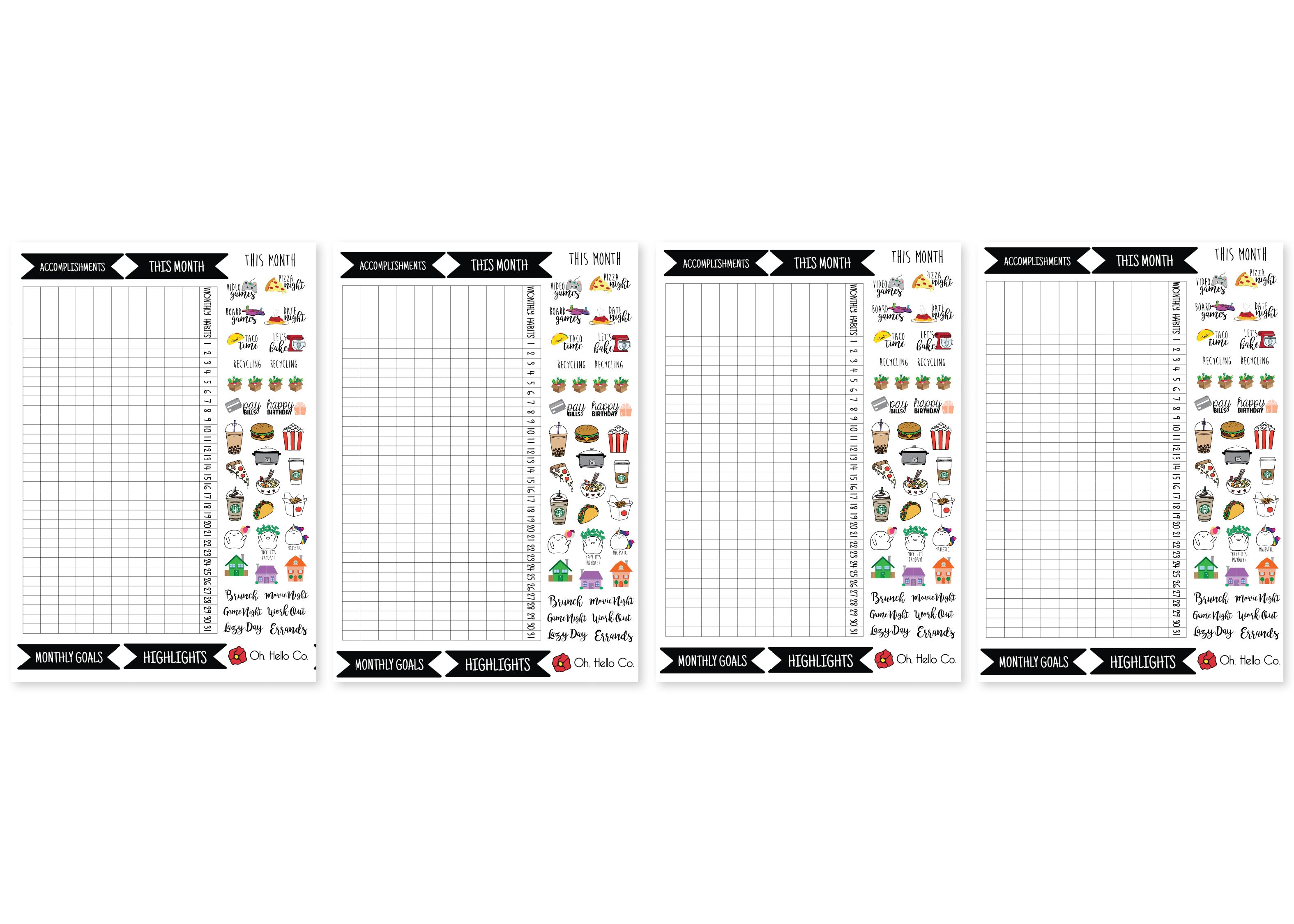 Home Habits Printable Planner Stickers