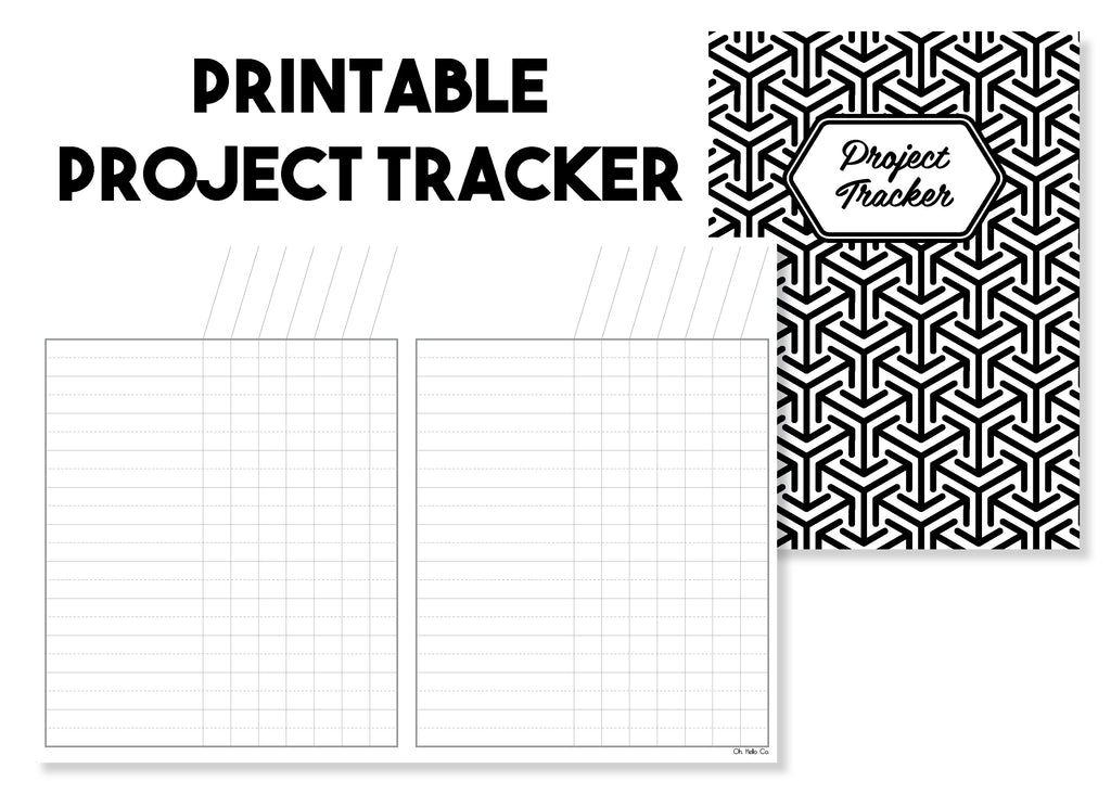 Printable Project Tracker Traveler's Notebook Insert - Oh, Hello Stationery Co. bullet journal Erin Condren stickers scrapbook planner case customized gifts mugs Travlers Notebook unique fun 