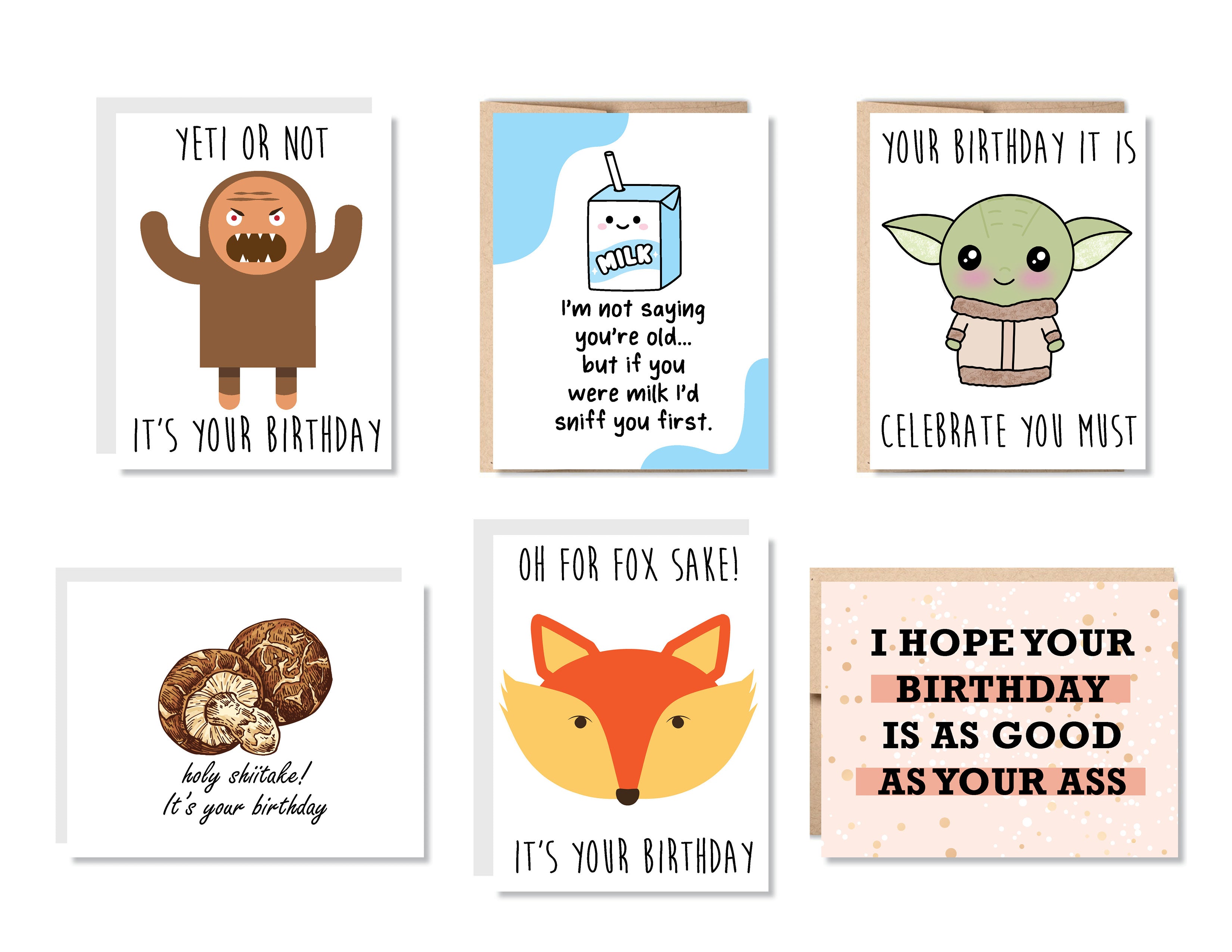 Funny Birthday Greeting Card Set or Single - Set #12 – Oh, Hello Companies